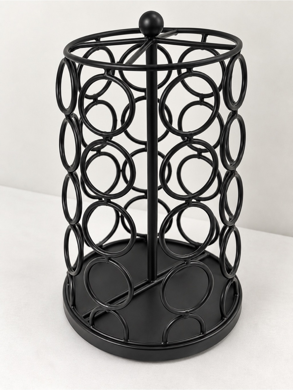 Rotating Black Metal Mug and Pod Organizer